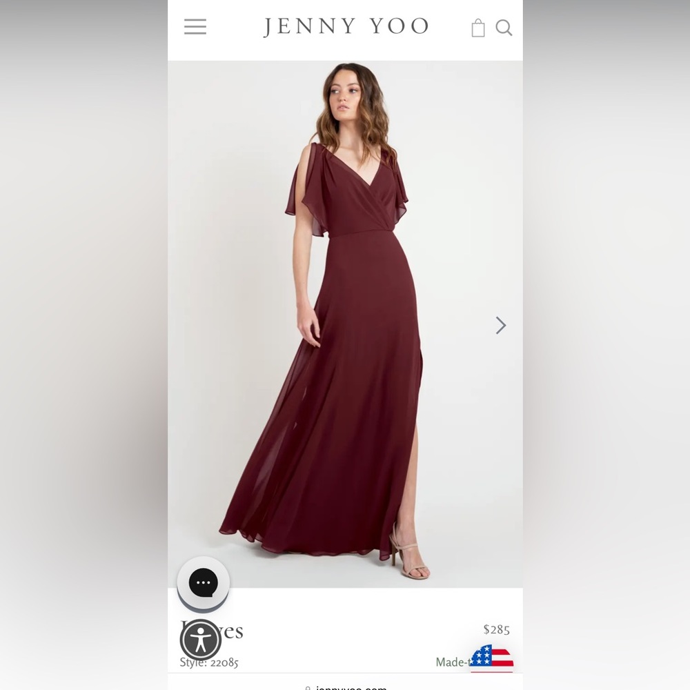 Jenny Yoo Bridesmaid Dress, Style Hayes, Color Hibiscus, Size 6